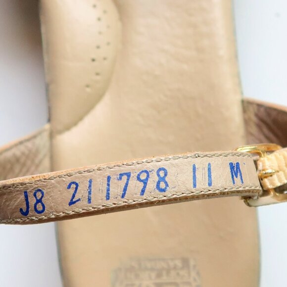 SAS Beige Soft Arch Leather Open Toe Sandals Flats Summer Wedge Comfort Shoes 11 - Picture 7 of 15